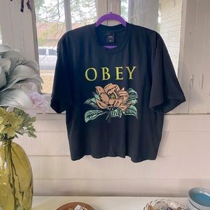 OBEY Coral Flower Graphic Tee size Large
